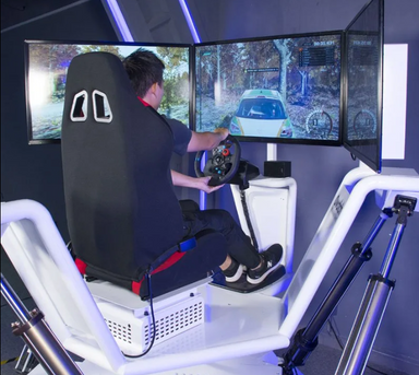 3-Screen Racing Simulator Immersive Gaming Experience