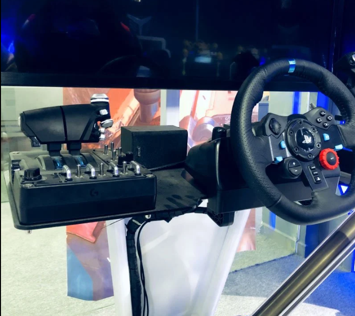 3-Screen Racing Simulator Steering Wheel with 360 Degrees Rotation Control